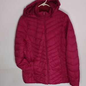 Xersion Women's Hooded Puffer Jacket - Vibrant Pink